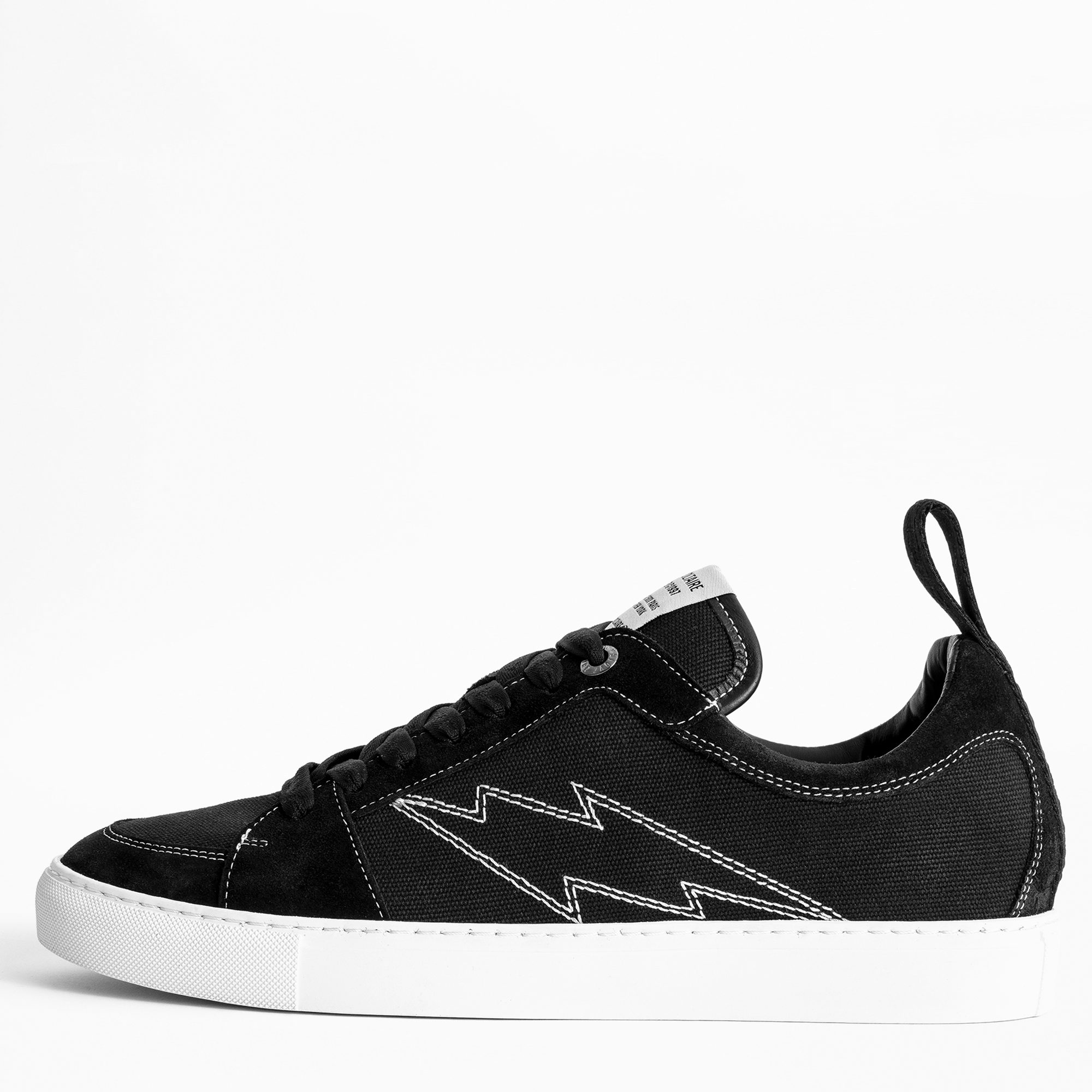 Turnschuhe ZV1747 Canvas - Schwarze Herrenturnschuhe aus Stoff